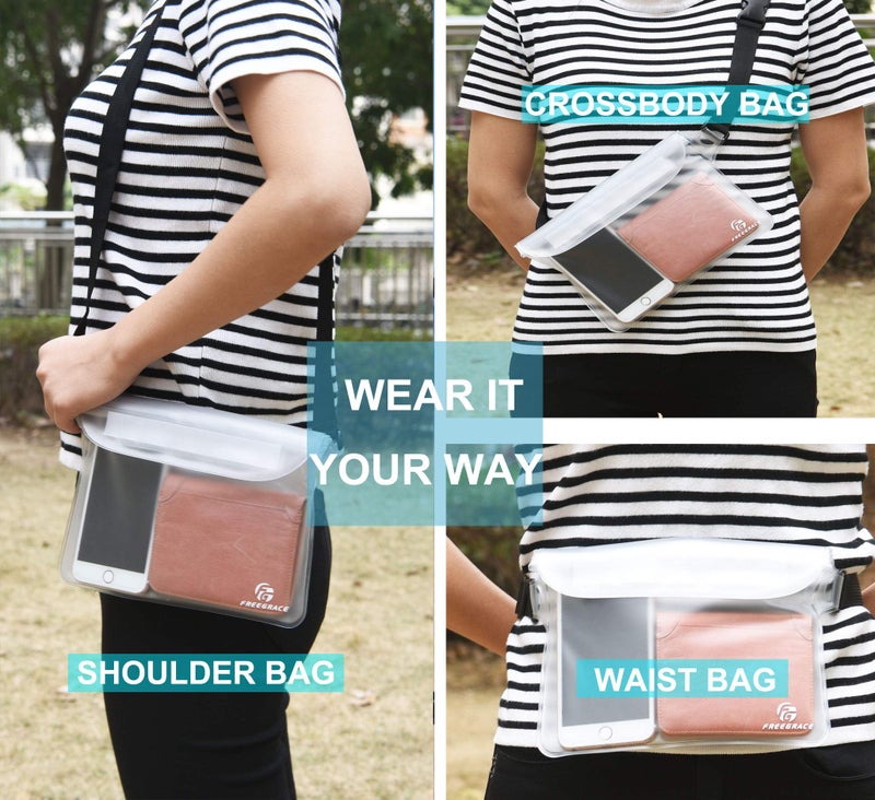 Freegrace Waterproof Pouch with Waist Strap/Pouch Case Bundle Set- Keep Your Phone & Valuables Dry and Safe - Waterproof Dry Bags for Boating Swimming Snorkeling Kayaking Beach Water Parks Pool - Image 5